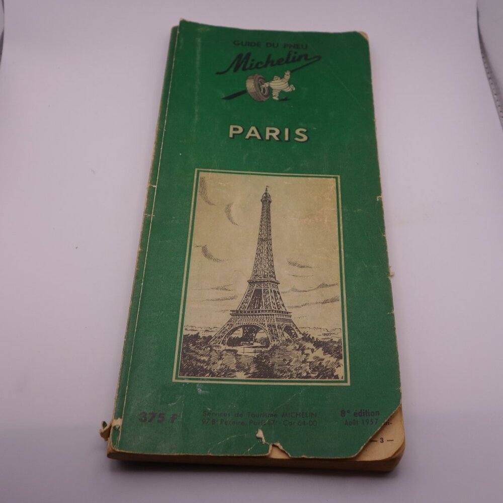 Vintage Guide de Pneu Michelin Paris 375 F 8e Edition Aout 1957
